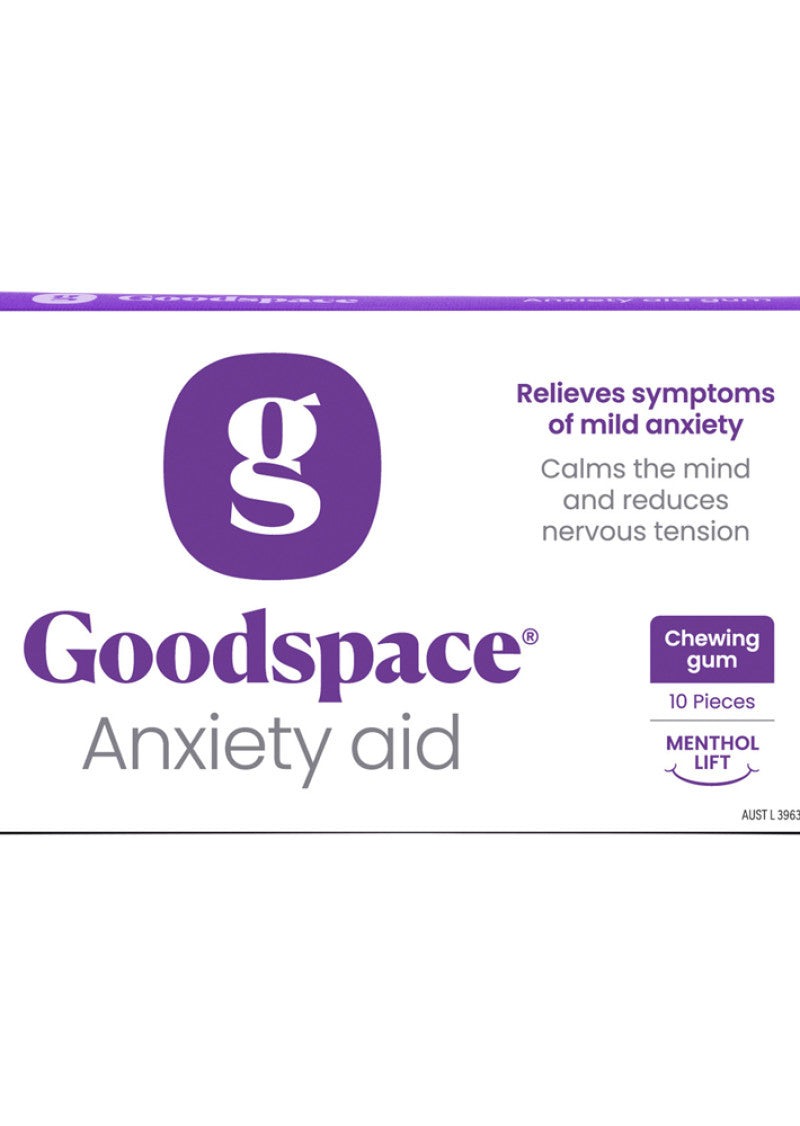 Goodspace Anxiety Aid Chewing Gum Menthol 10pc Sleeve