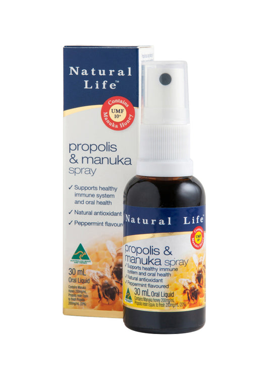 Natural Life Propolis and Manuka Honey Peppermint Spray 30ml