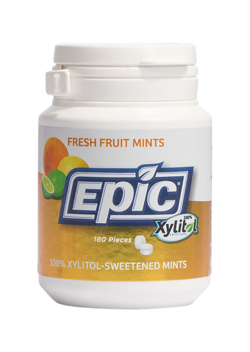 Epic Mints Xylitol Fresh Fruit 180 Piece Tub