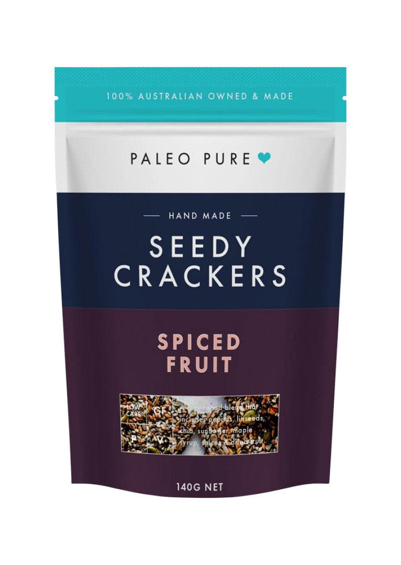 Paleo Pure Seedy Crackers Spiced Fruit 140g