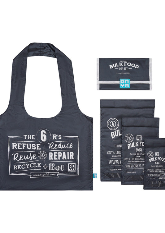 Onya Reusable Bulk Food Bag Set Charcoal