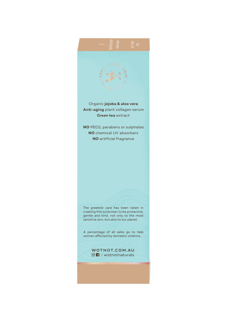 Wotnot Nat Natural Sunscreen Face SPF 40 (Min MakeUp BB Cream) Beige 60g