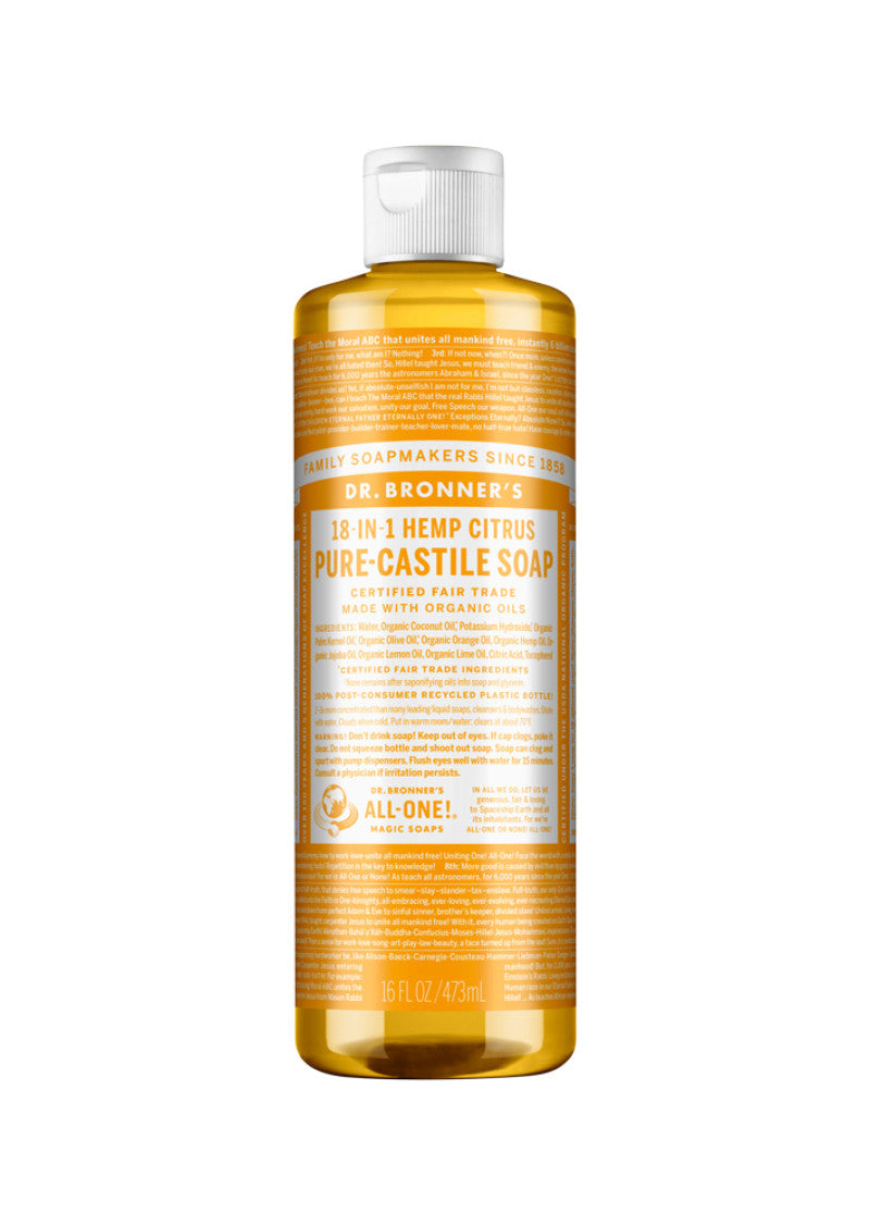 Dr. Bronner's Pure Castile Soap Liquid (Hemp 18 in 1) Citrus 473ml