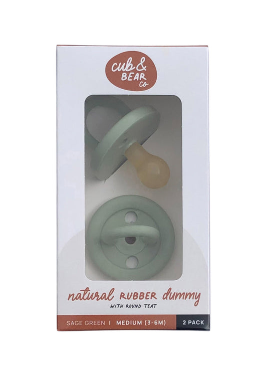 Cub Bear Co Rubber Dummy Round Medium Green Twin