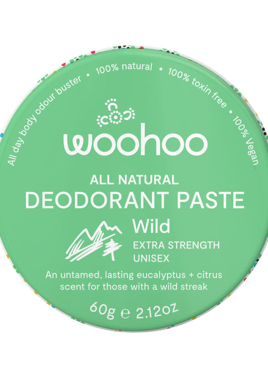 Woohoo Deodorant Paste Wild (Extra Strength Unisex) Tin 60g