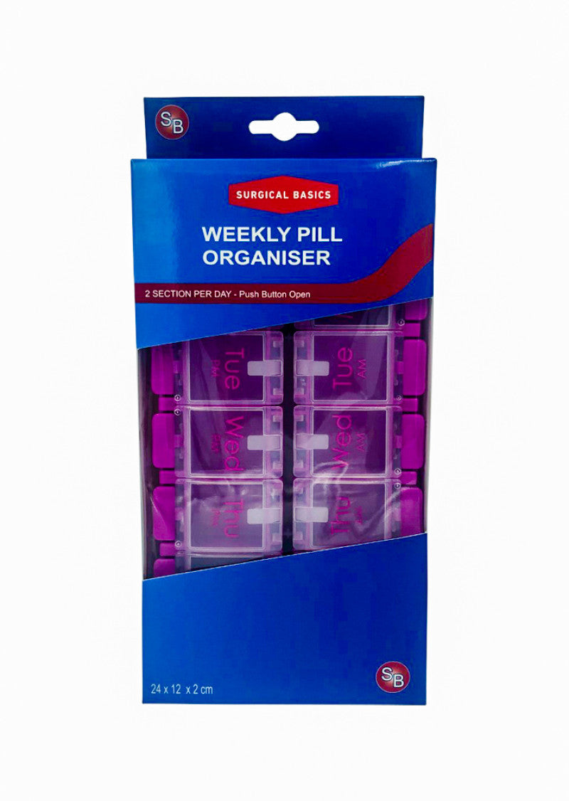 Pill Box Weekly Planner Removable (2 per day AM PM) Large