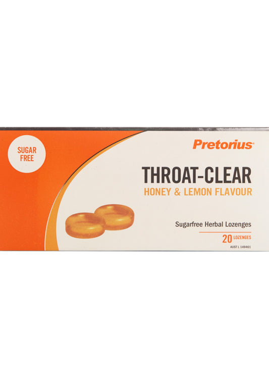 Pretorius Throat Clear Lozenges Honey Lemon 20pk