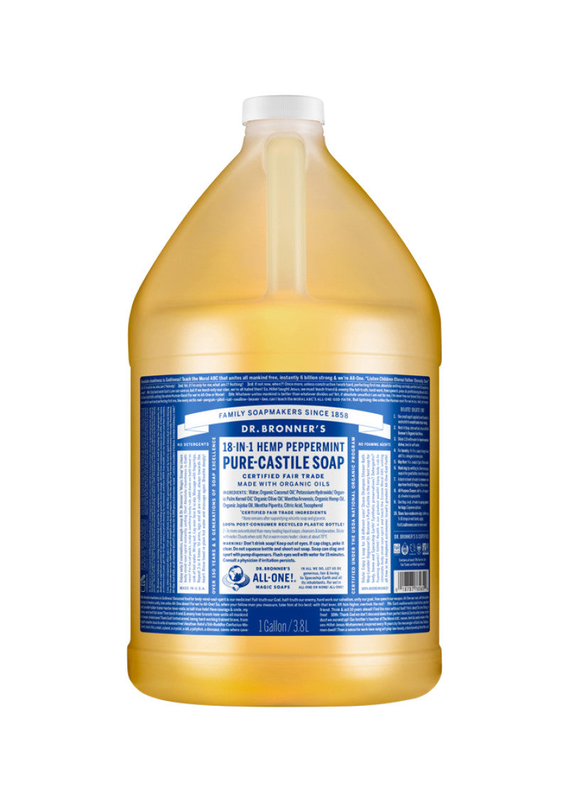 Dr. Bronners Pure Castile Soap Liq (hemp) Peppermint 3.78l