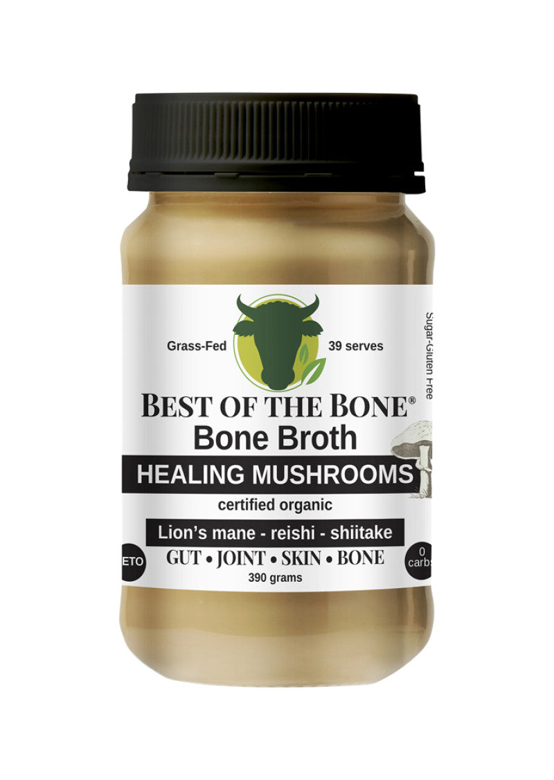 Best of the Bone Bone Broth Beef Concentrate Organic Healing Mushrooms 390g