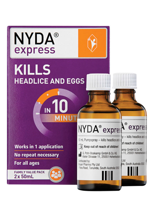 Brauer Nyda Express (kills Headlice And Eggs) 50ml X 2 Pk