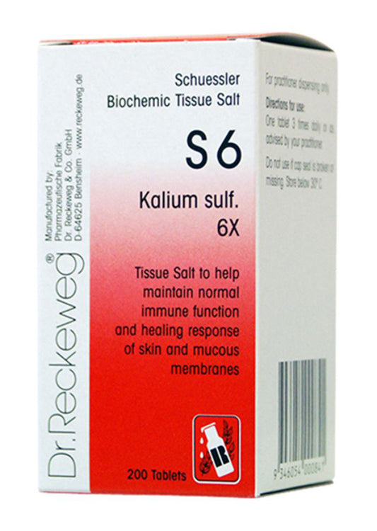 Dr. Reckeweg Schuessler Tissue Salt S6 Kali Sulph. 6x 200t