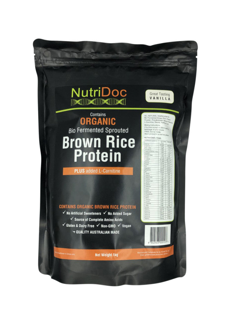 Nutridoc Org Protein Brown Rice Carnitine Vanilla 1kg