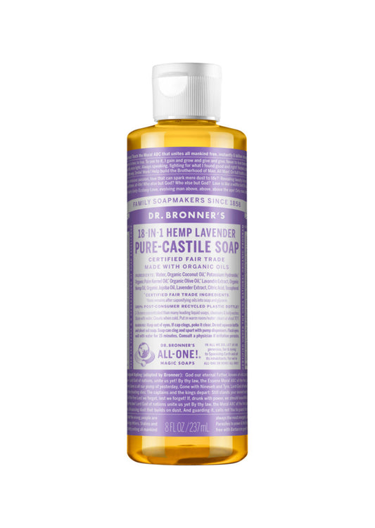 Dr. Bronner's Pure Castile Soap Liquid (Hemp 18 in 1) Lavender 237ml