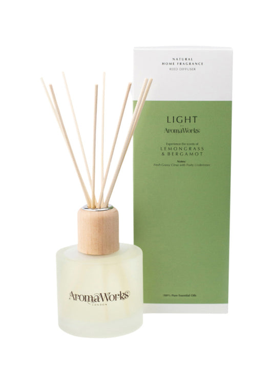 AromaWorks Light Reed Diffuser Lemongrass and Bergamot 200ml