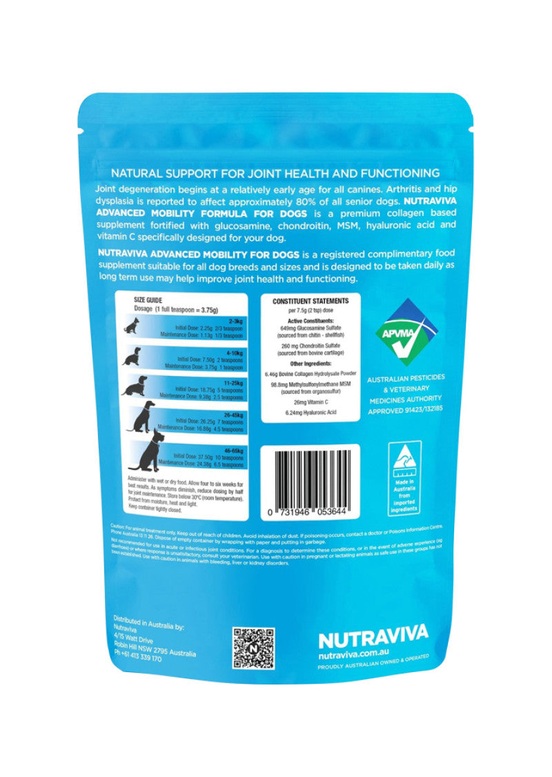 Nutraviva PET Pet Advanced Mobility Formula For Dogs 250g