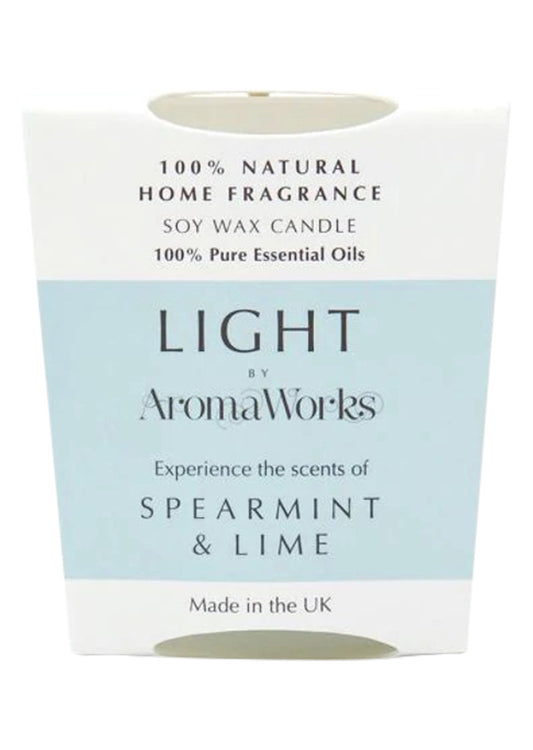 AromaWorks Light Candle Spearmint and Lime Small 75g