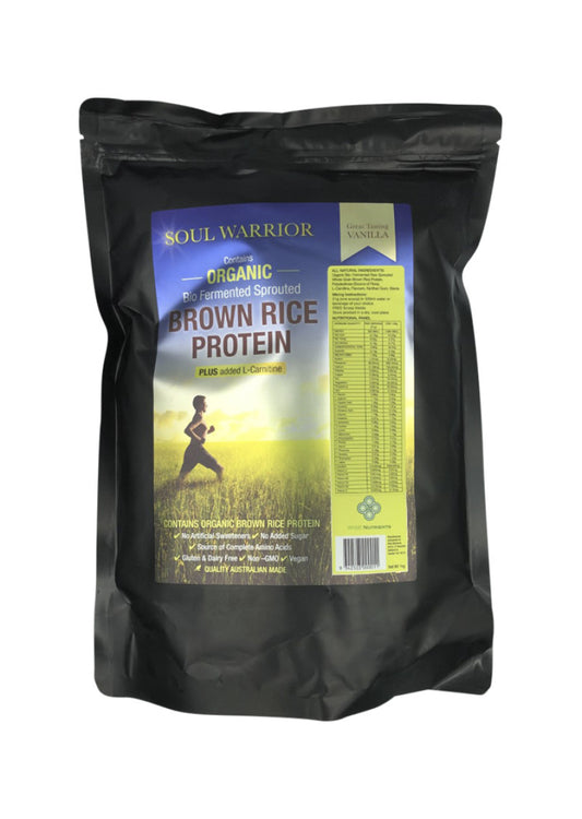 Wise Nut. Soul Warrior Org Protein Brown Rice Vanilla w Carnitine 1kg