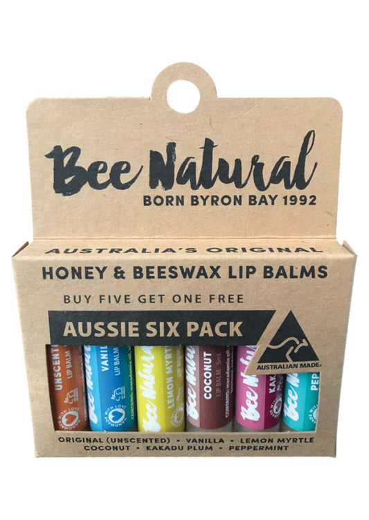 Bee Natural Lip Balm Stick Aussie 4.5ml X 6 Pack