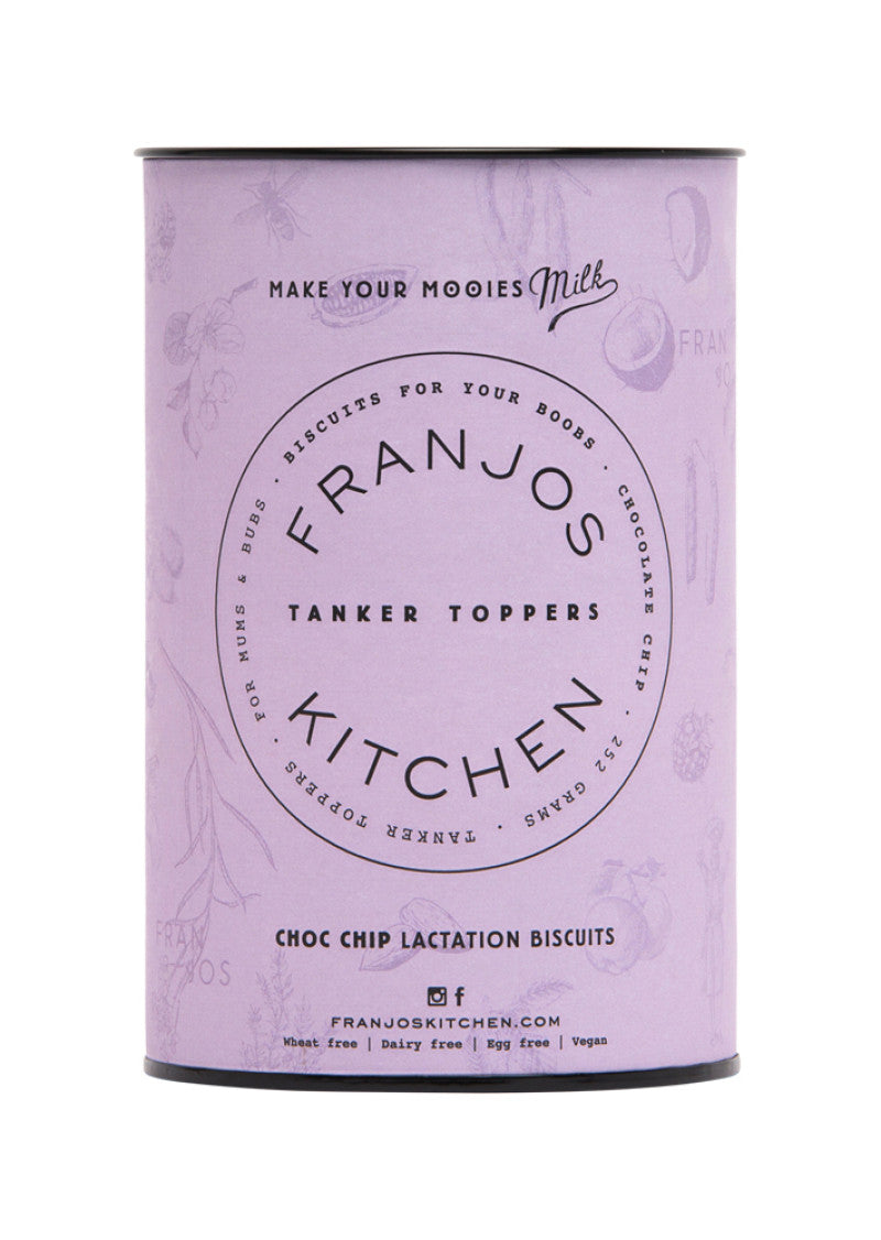 Franjos Kitchen Biscuits Lactation Choc Chip Tanker Topper 252g