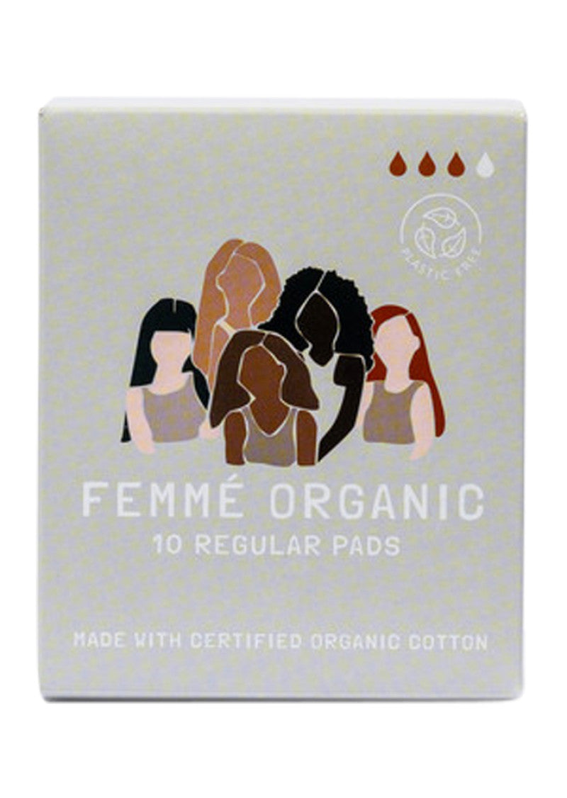 Femme Organic Org Pads Regular x 10 Pack