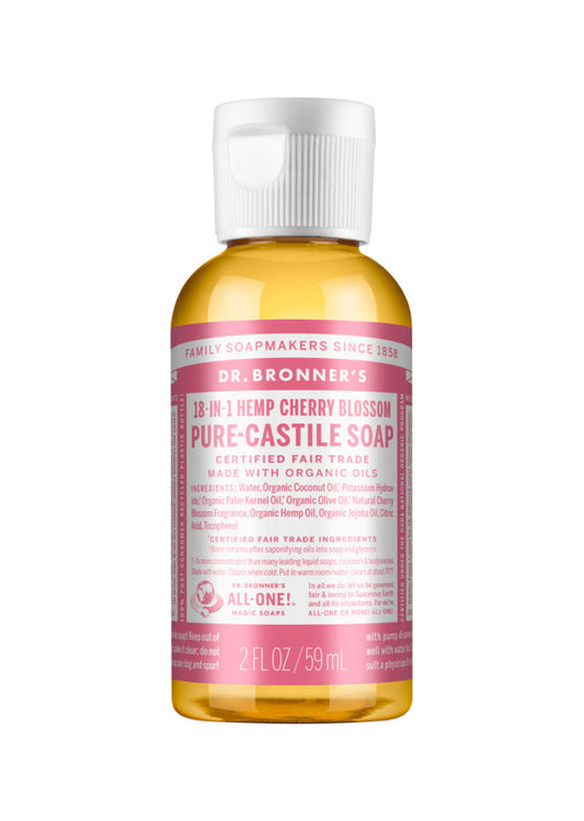 Dr. Bronner's Pure Castile Soap Liquid (Hemp 18 in 1) Cherry Blossom 59ml