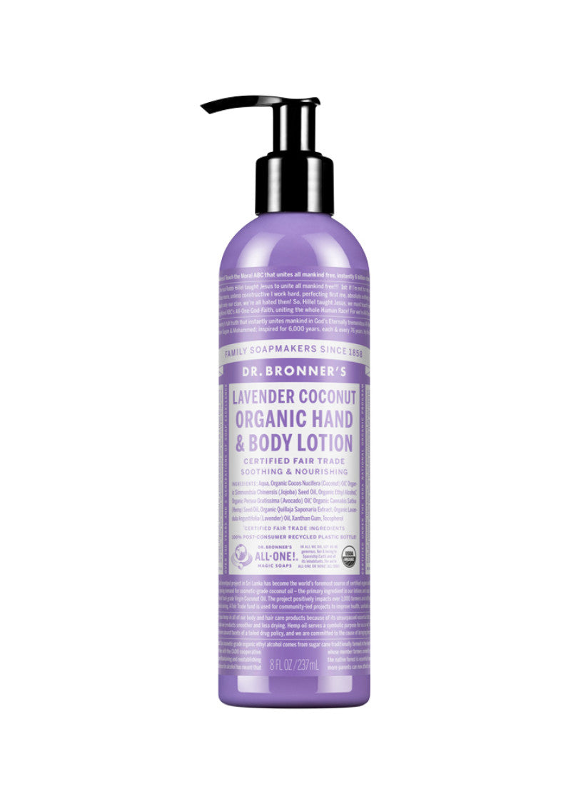 Dr. Bronner's Organic Hand & Body Lotion Lavender Coconut 237ml