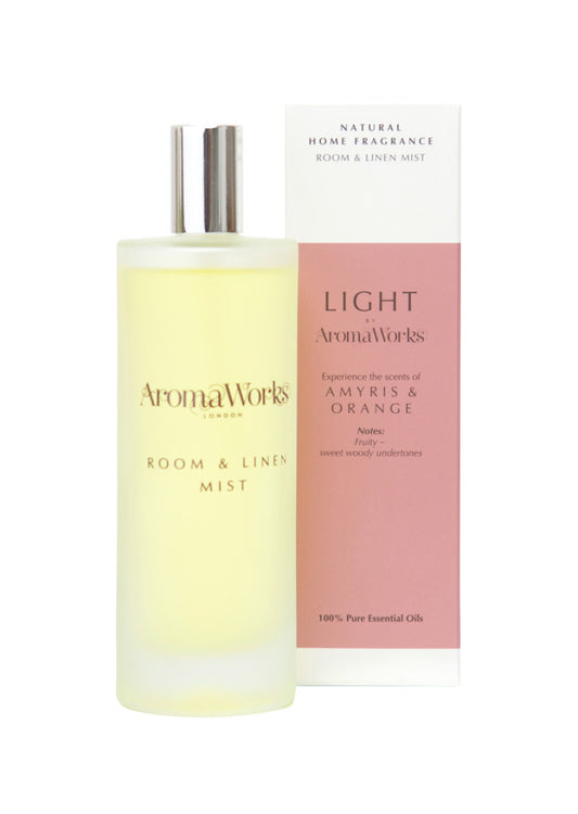 AromaWorks Light Room and Linen Mist Amyris and Orange 100ml