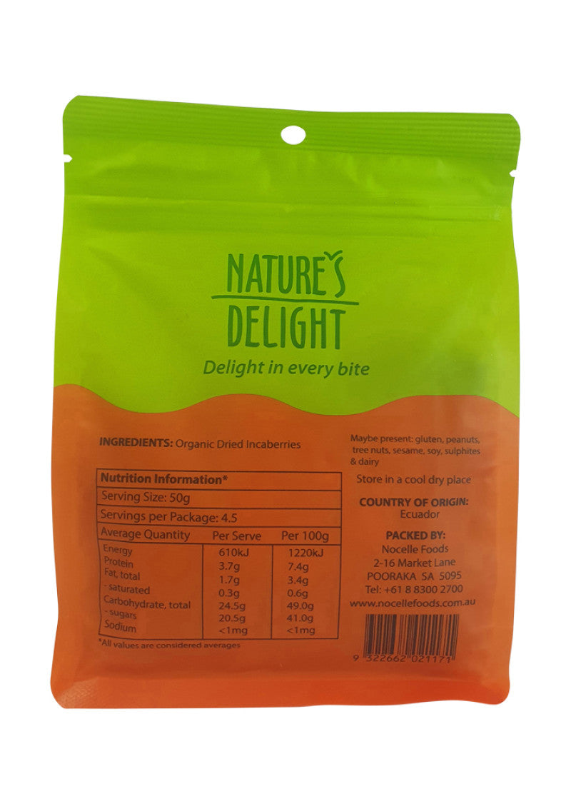 Natures Delight Organic Incaberries Dried 225g