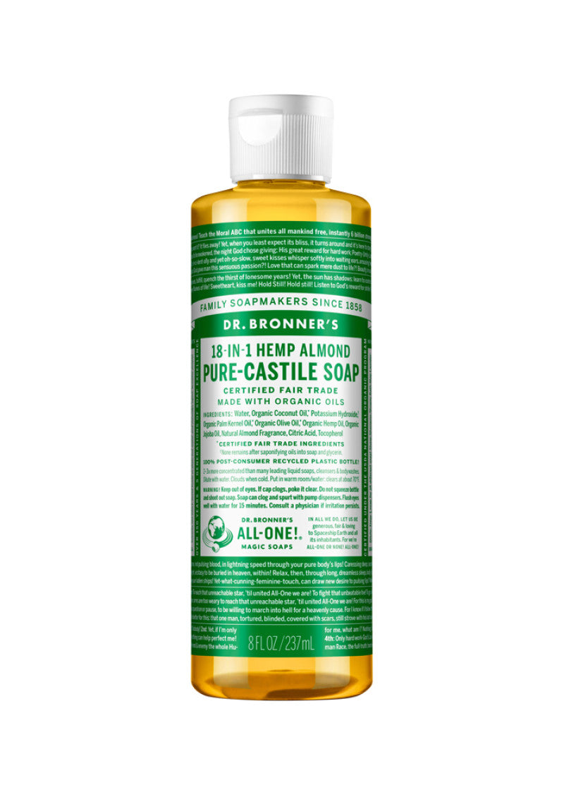 Dr. Bronner's Pure Castile Soap Liquid (Hemp 18 in 1) Almond 237ml