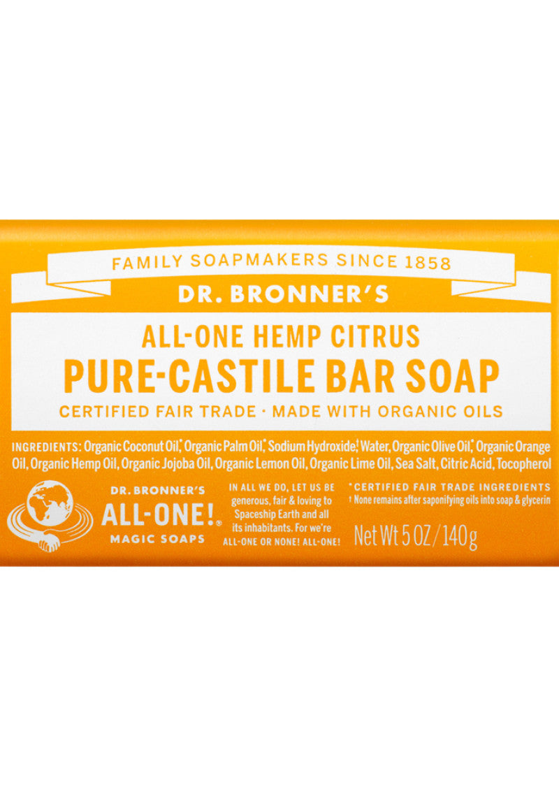 Dr. Bronner's Pure Castile Bar Soap (Hemp All One) Citrus 140g