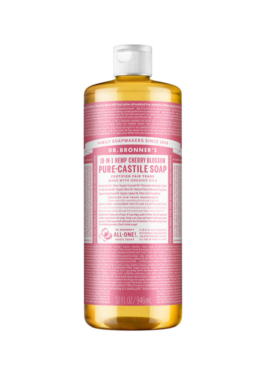 Dr. Bronner's Pure Castile Soap Liquid (Hemp 18 in 1) Cherry Blossom 946ml