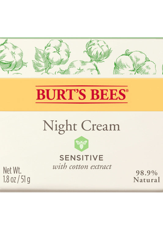 Burts Bees Sensitive Night Cream with Cotton Extract 50g