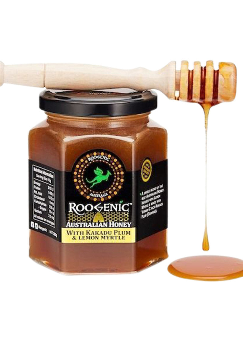 Roogenic Aust Honey Kakadu Plum and Lemon Myrtle 380g