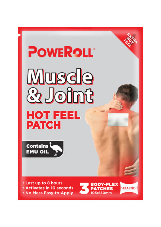 PoweRoll Muscle and Joint Patch Hot x 3 Pack