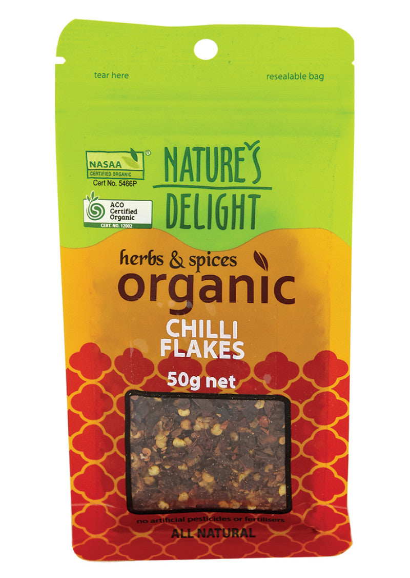 Natures Delight Organic Chilli Flakes 50g