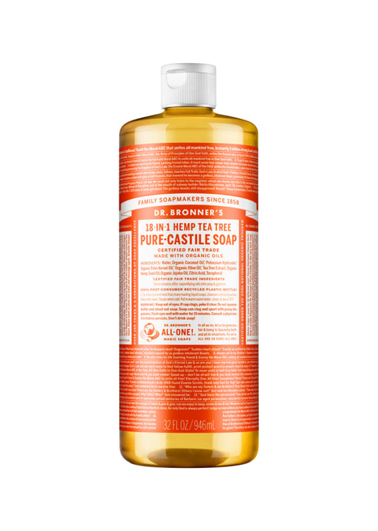 Dr. Bronner's Pure Castile Soap Liquid (Hemp 18 in 1) Tea Tree 946ml