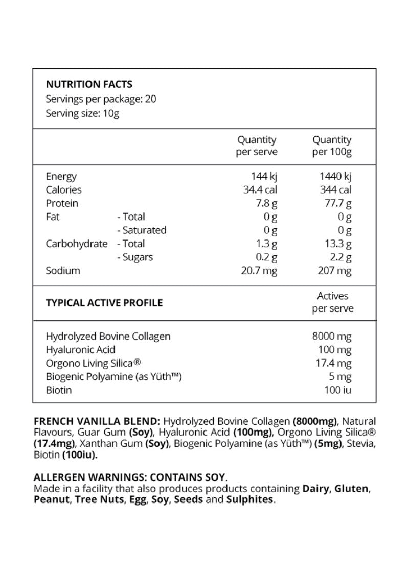 Before You Speak Collagen Complex French Vanilla 200g