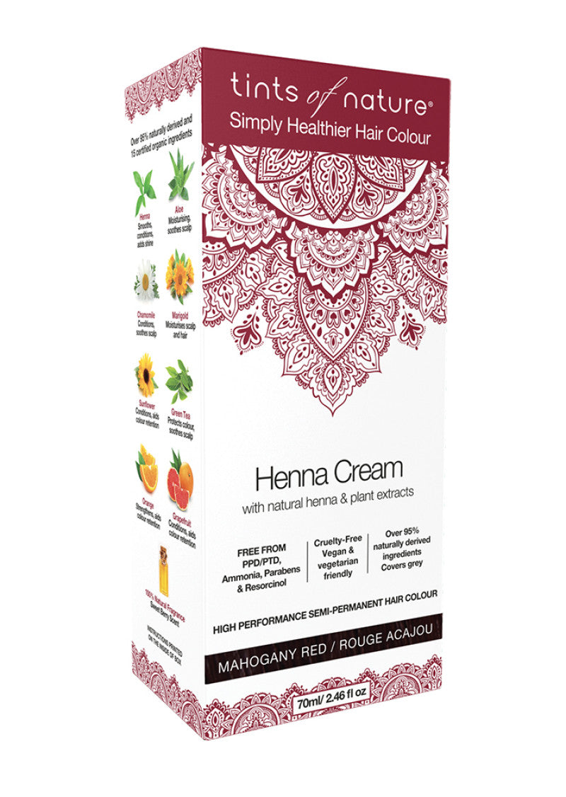 Tints of Nature Henna Cream (Hair Semi Perm) Mahogany Red 70ml