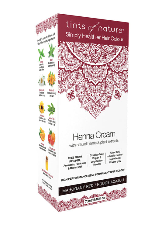 Tints of Nature Henna Cream (Hair Semi Perm) Mahogany Red 70ml