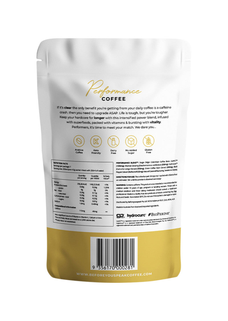 Before You Speak Coffee Performance Caramel 4.5g x 7 Pack