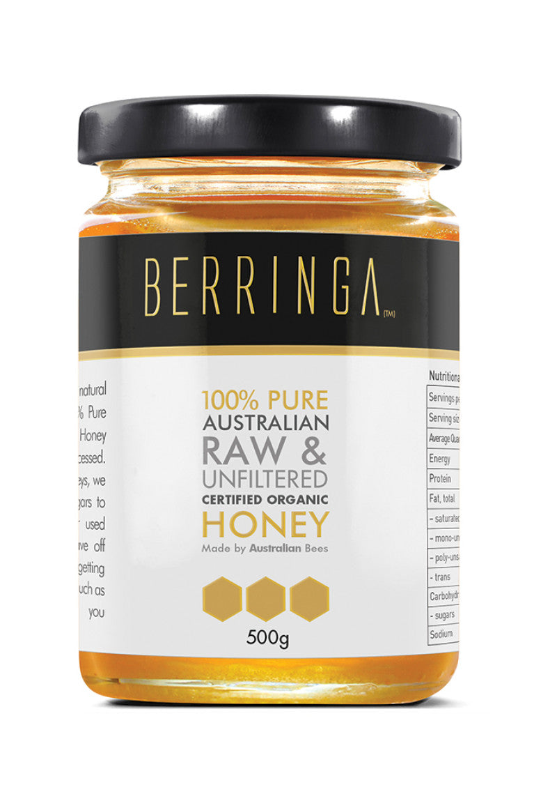 Berringa Organic Honey Raw Natural Eucalyptus 500g