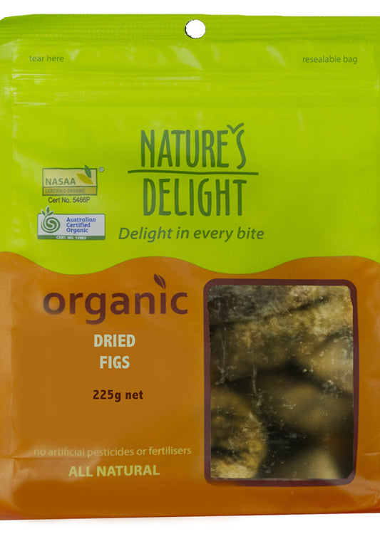 NATURES DELIGHT ORGANIC FIGS DRIED 225G