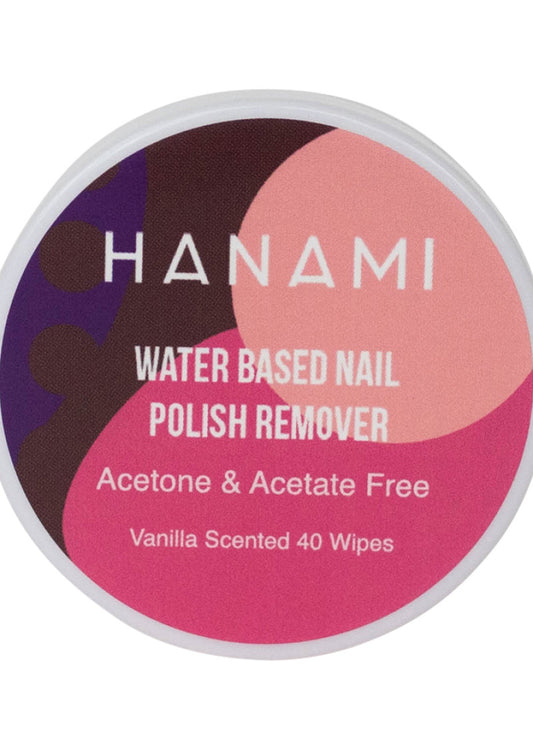 Hanami Nail Polish Remover Water Base Wipes Vanill X40 Pk