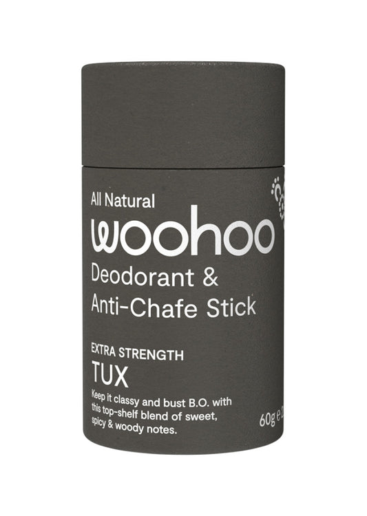 Woohoo Deodorant and Anti Chafe Stick Tux (Ext Strength) 60g