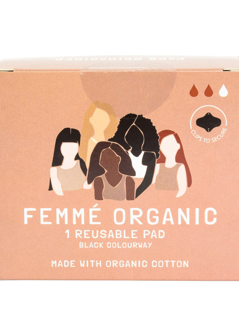 Femme Organic Org Reusable Pad Black