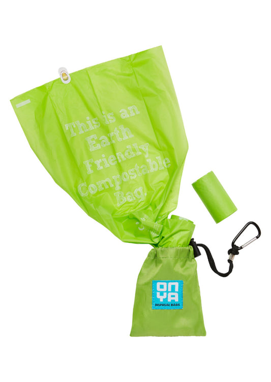 Onya Compostable Dog Waste Bags and Carry Pouch Apple