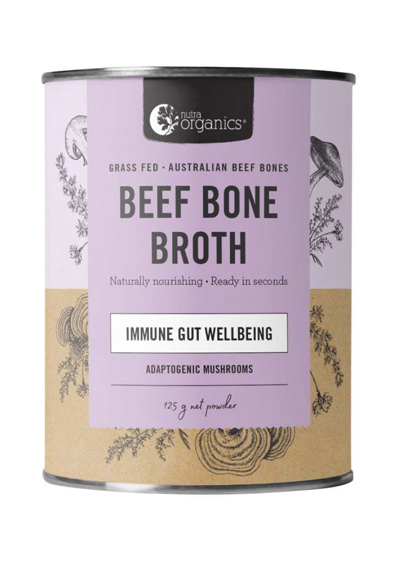 Nutra Organics Bone Broth Beef Adaptogenic Mushrooms 125g