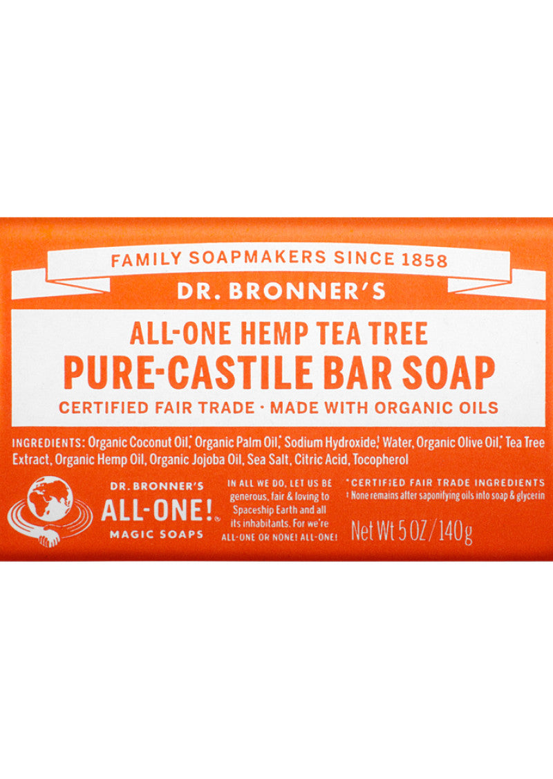 Dr. Bronner's Pure Castile Bar Soap (Hemp All One) Tea Tree 140g