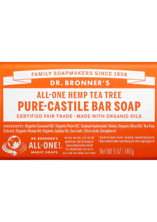 Dr. Bronner's Pure Castile Bar Soap (hemp) Tea Tree 140g