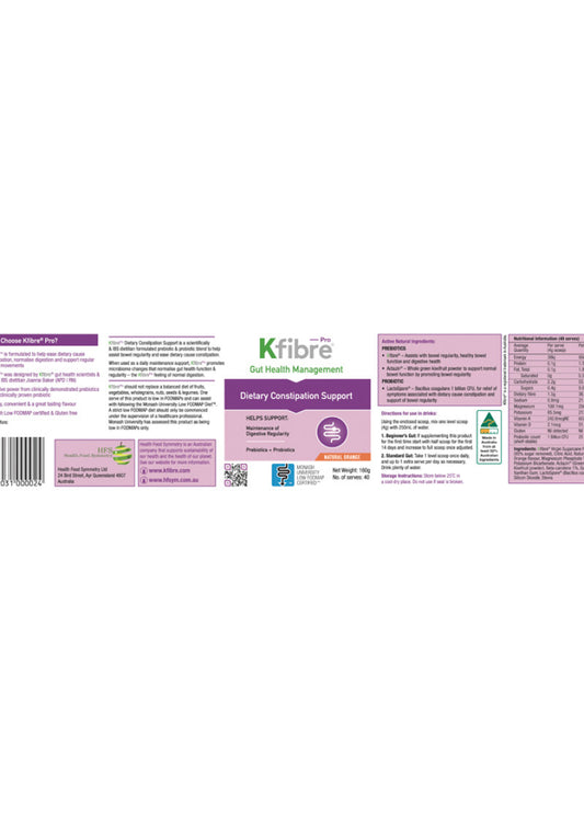 Kfibre Pro Dietary Constipation Support Natural Orange Tub 160g